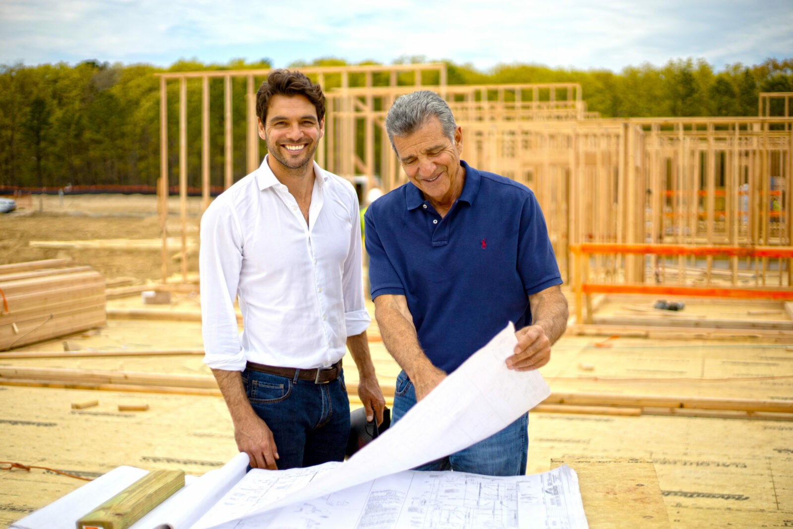 Steven Dubb and Michael Dubb standing at a construction site
